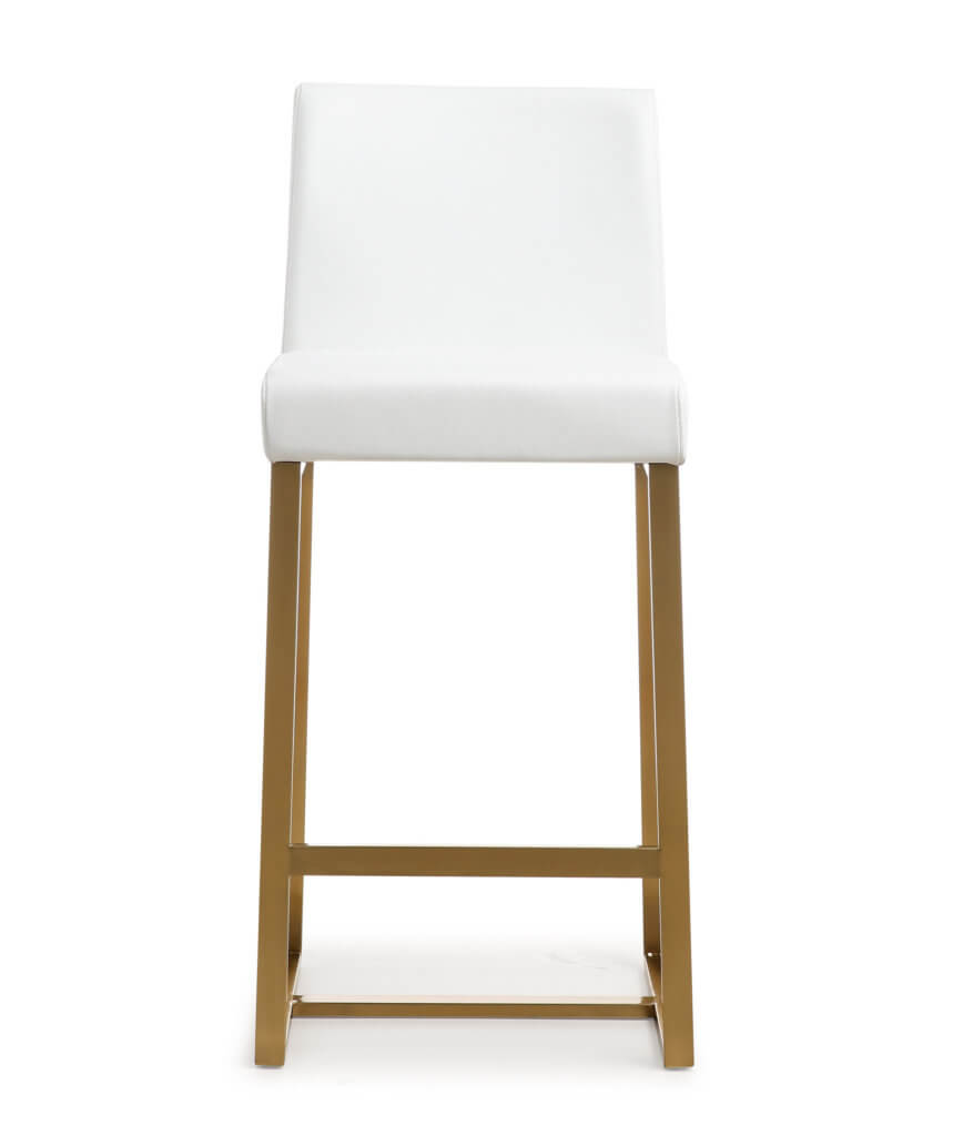 Denmark White Gold Steel Counter Stool (Set Of 2) TOV Furniture