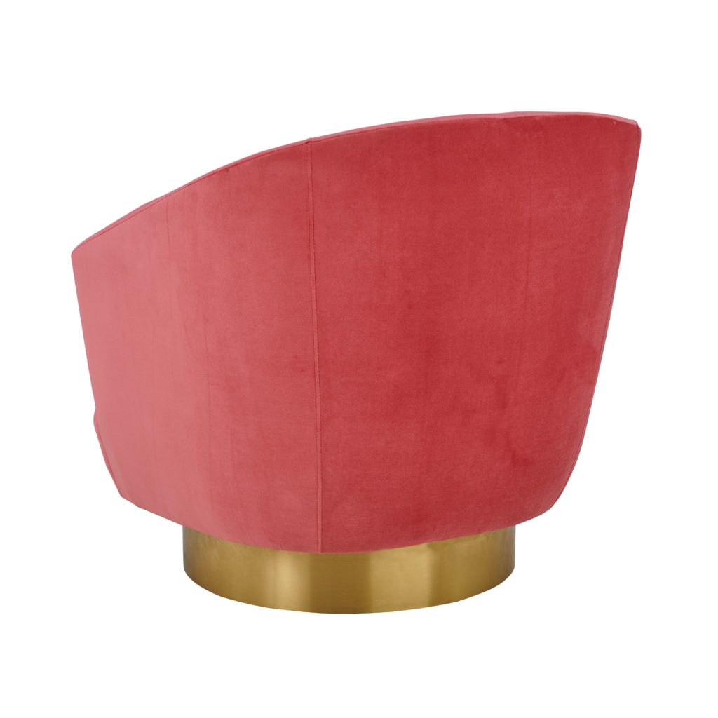 Canyon Hot Pink Velvet Swivel Chair TOV Furniture