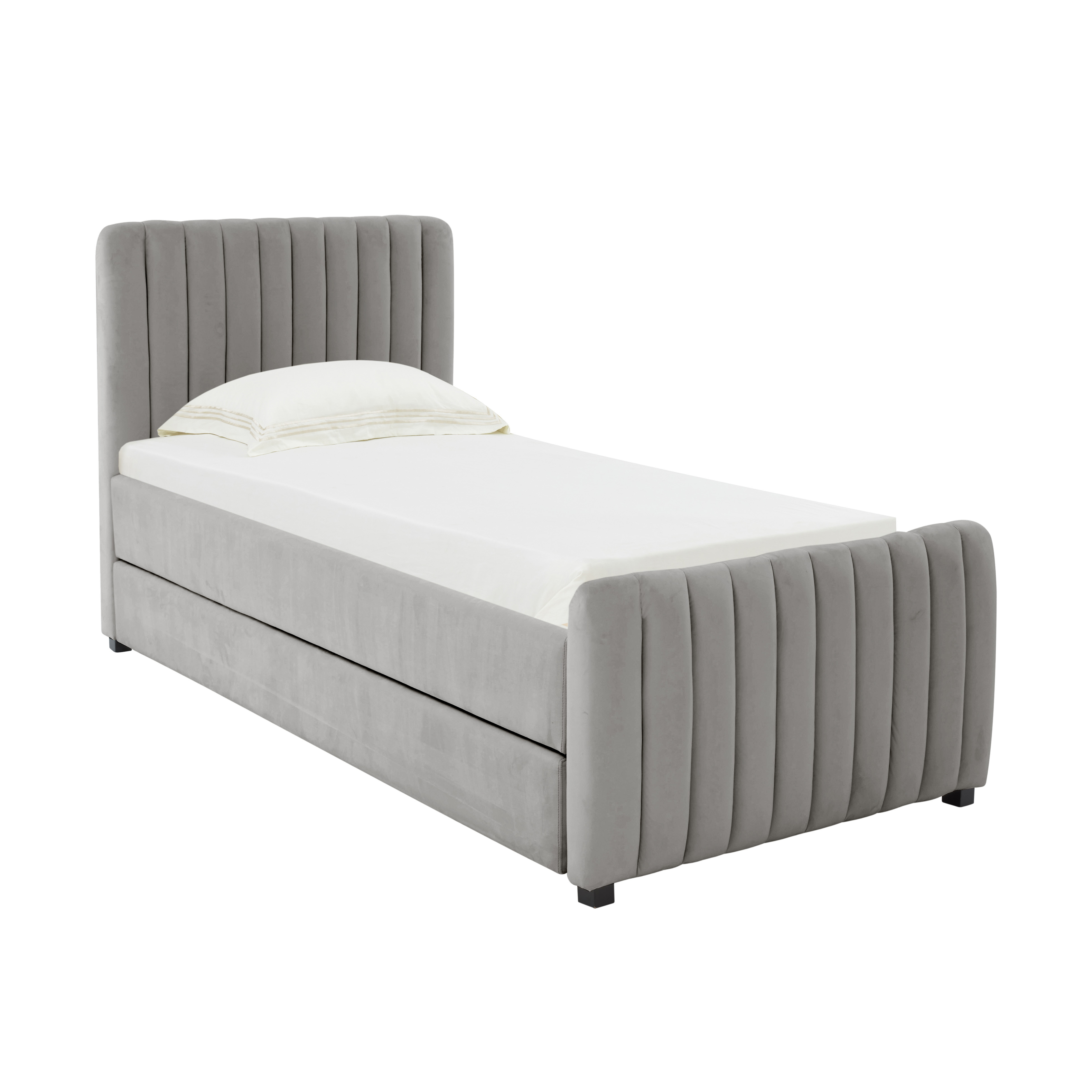 Angela Grey Trundle Bed In Twin TOV Furniture