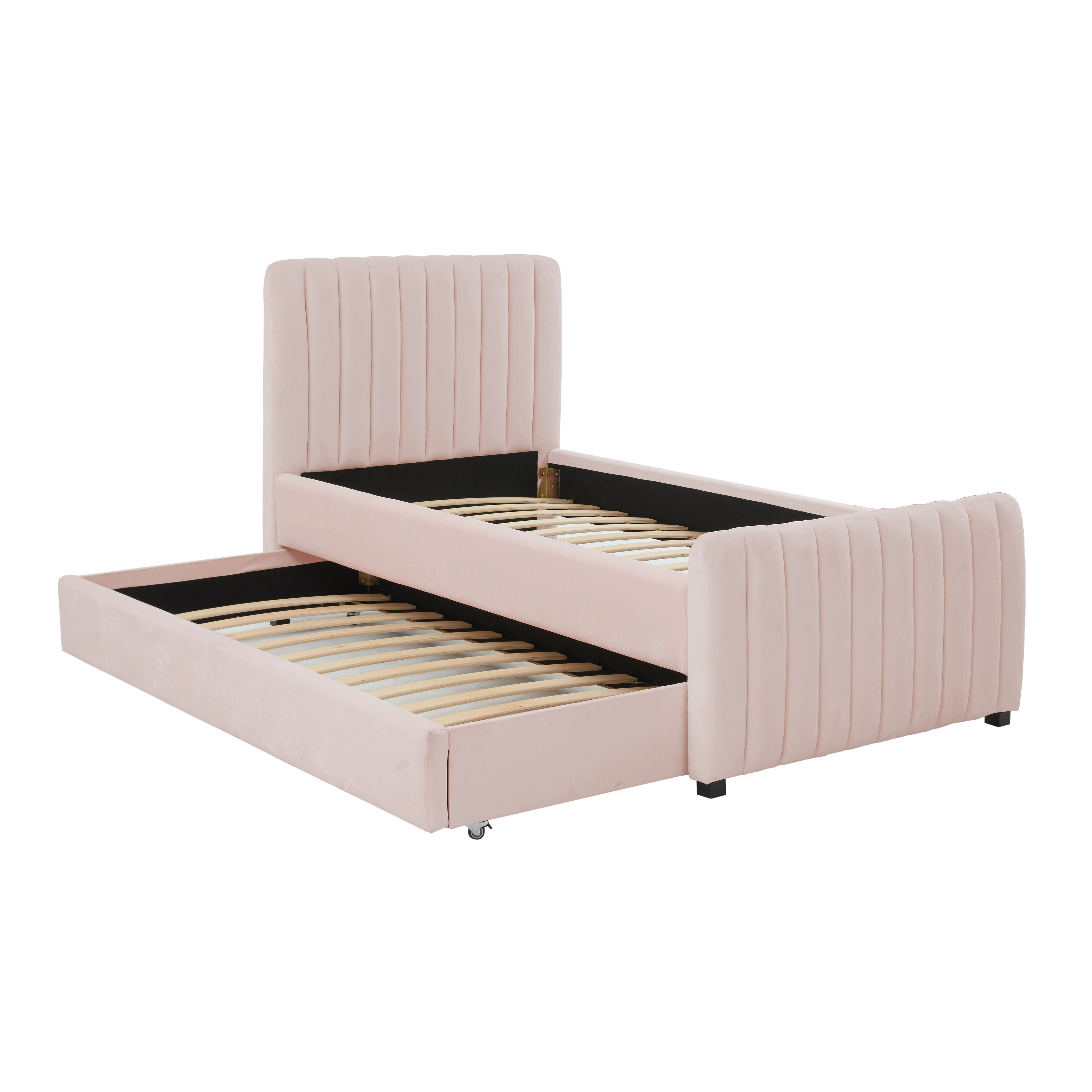 Angela Blush Trundle Bed In Twin TOV Furniture