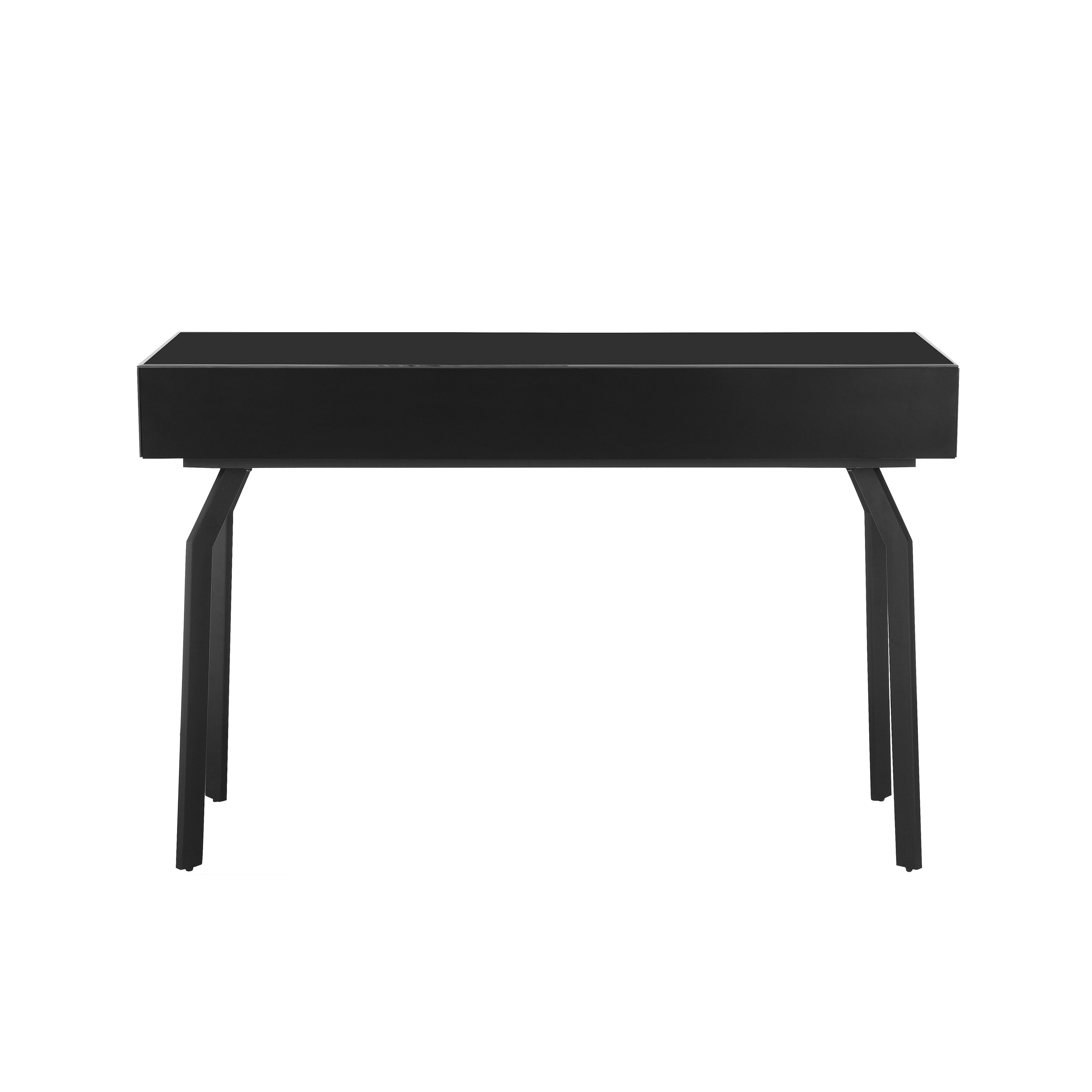 Santana Black Glass Desk Console Table TOV Furniture