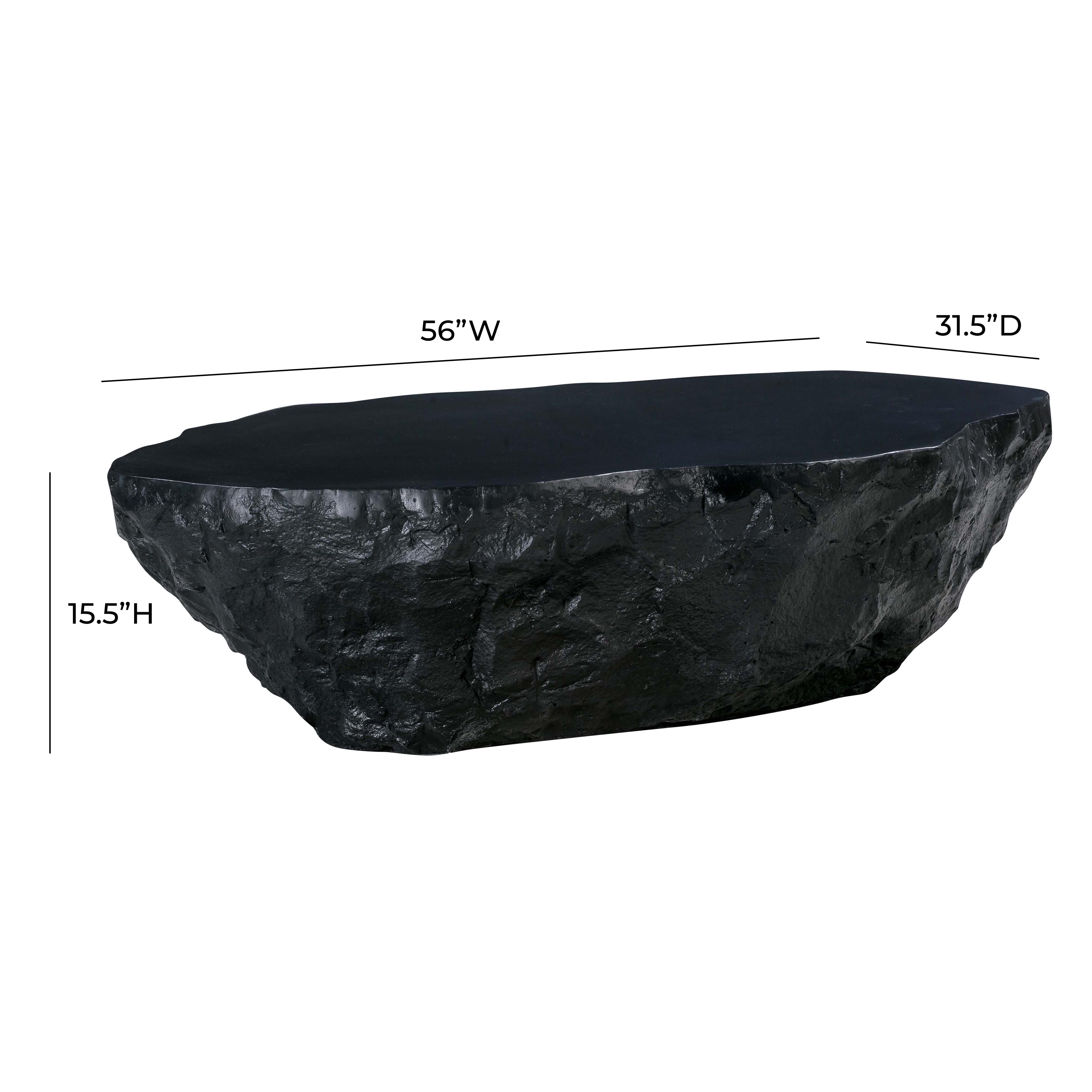 Crag Black Concrete Coffee Table TOV Furniture