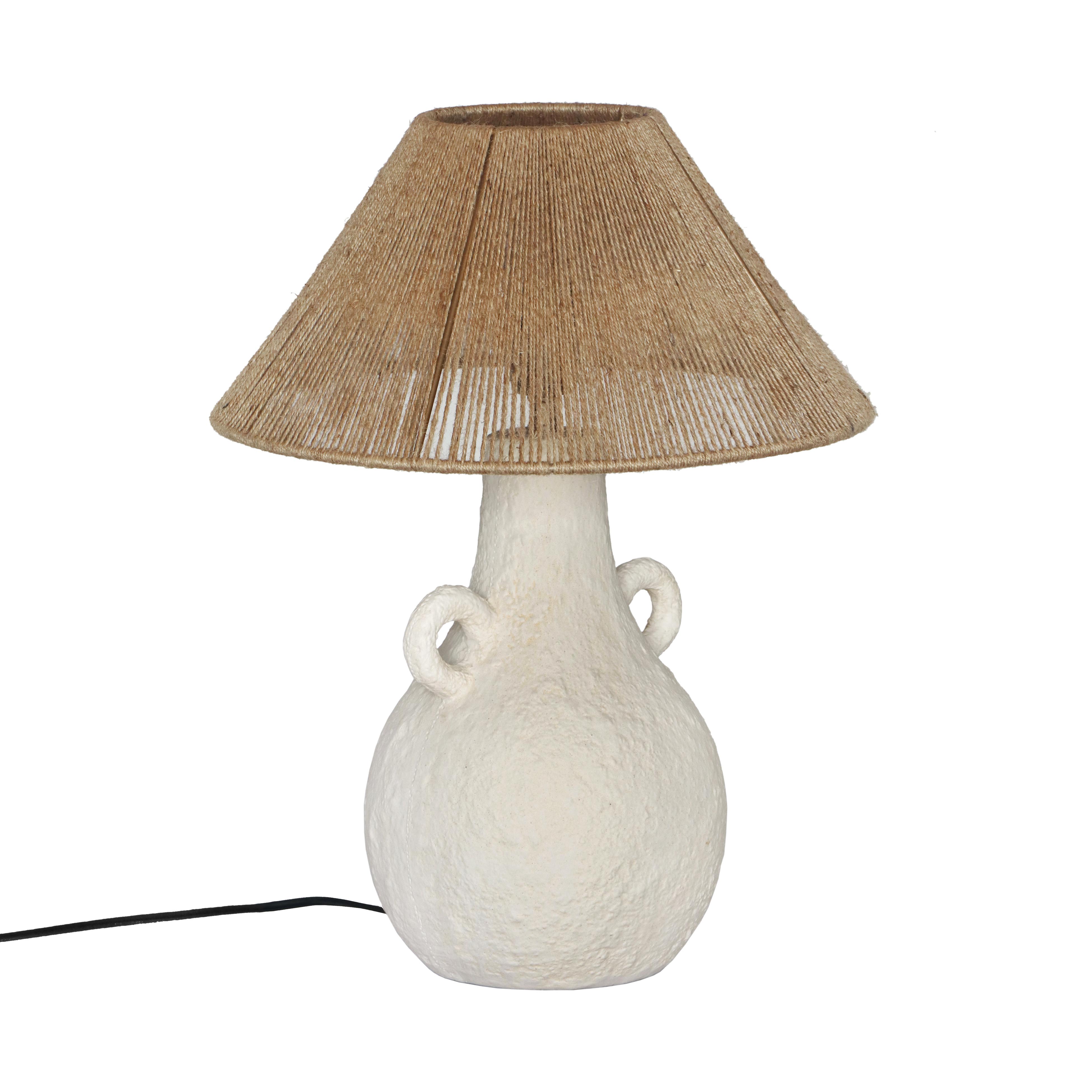 Lalit Natural & White Ceramic Table Lamp TOV Furniture
