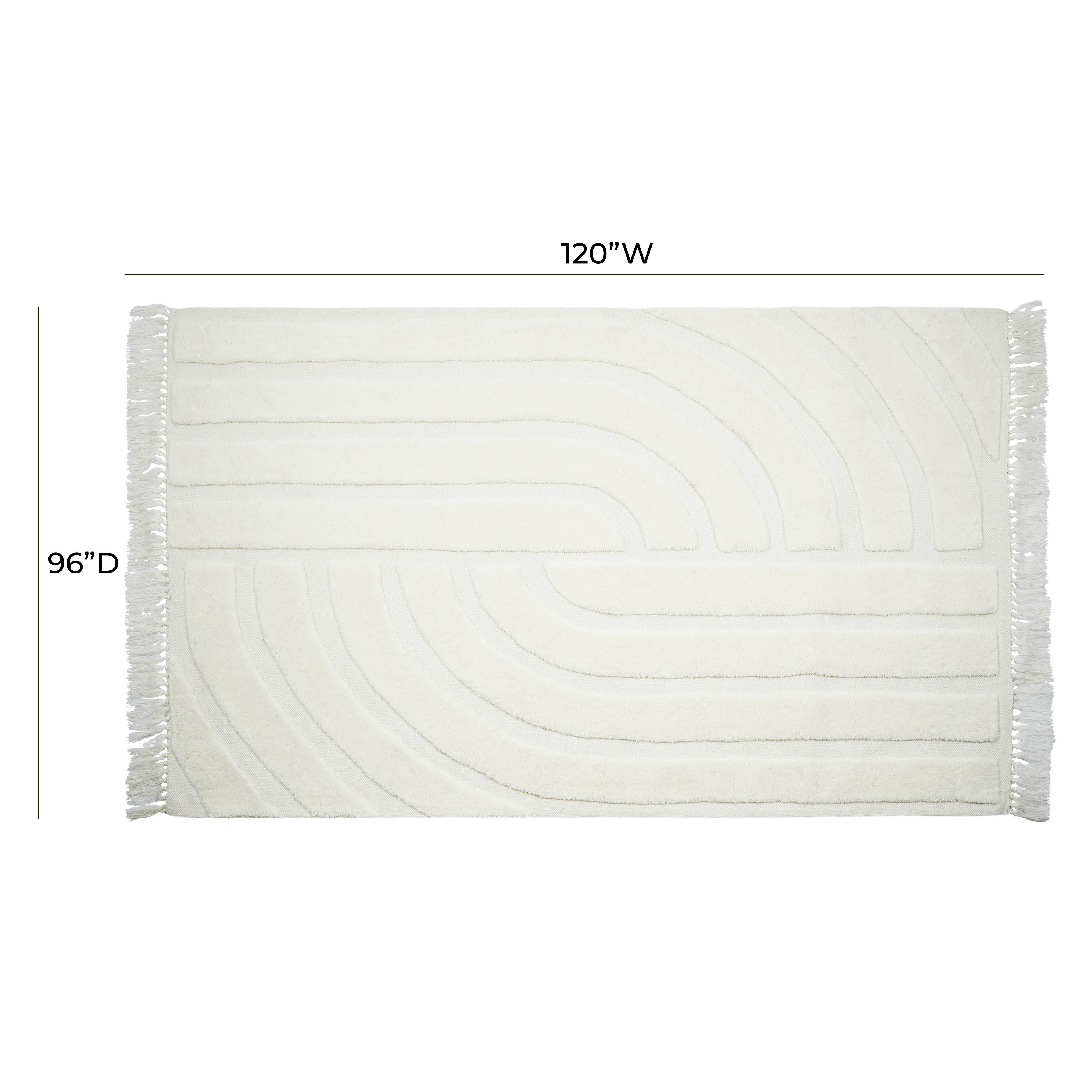 Loop White 8' X 10' Area Rug TOV Furniture