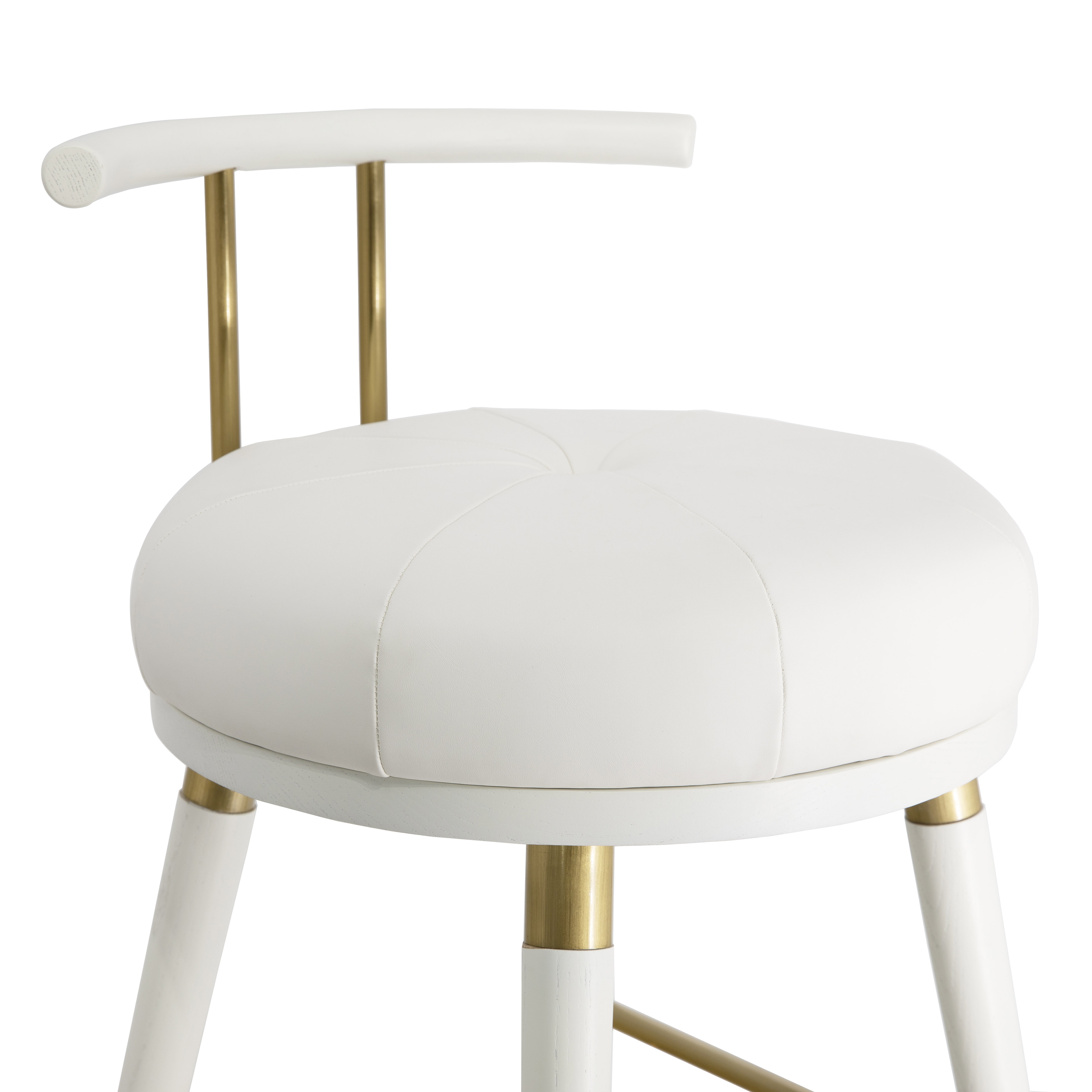 Juniper White Vegan Leather Counter Stool TOV Furniture