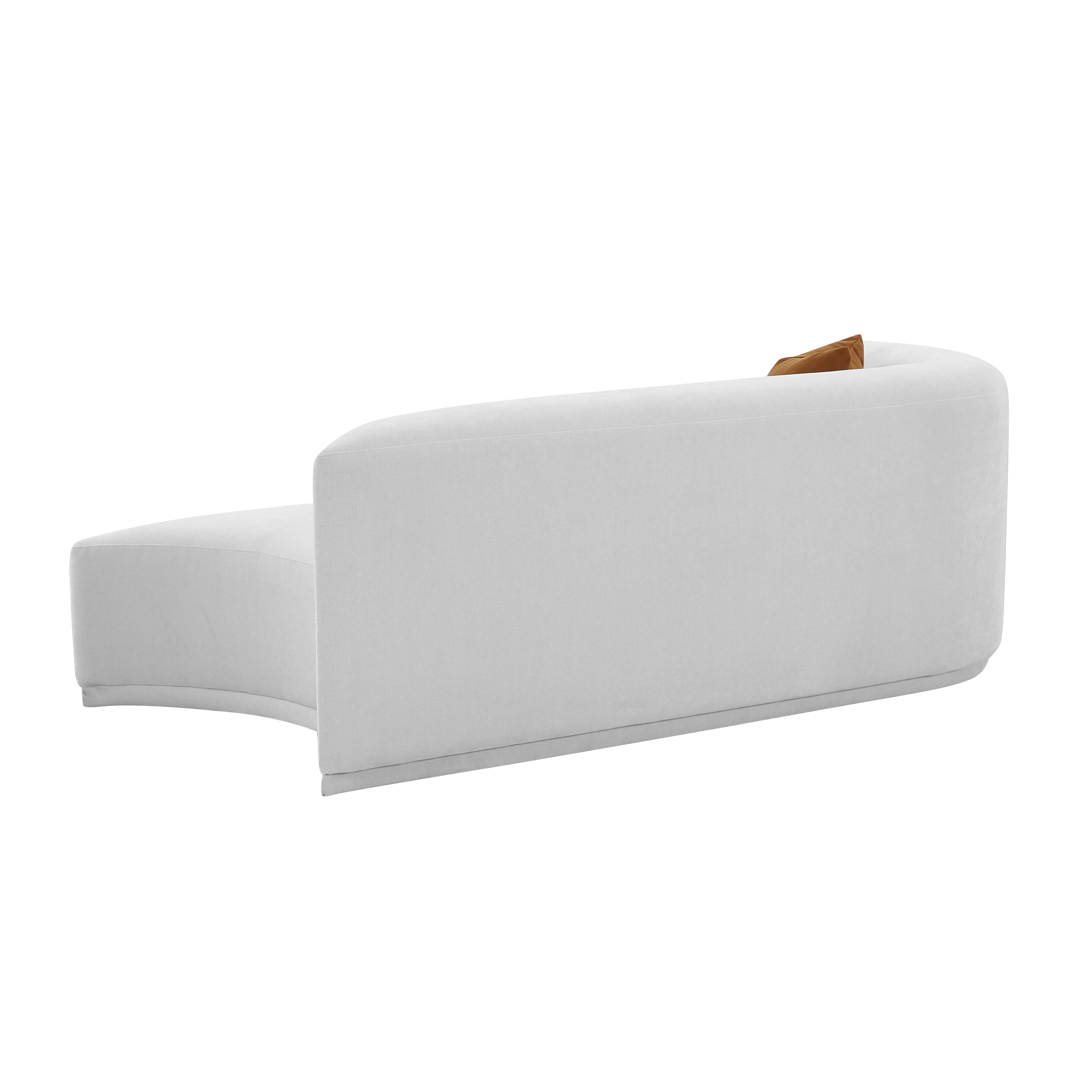 Fickle Grey Velvet Modular LAF Loveseat TOV Furniture