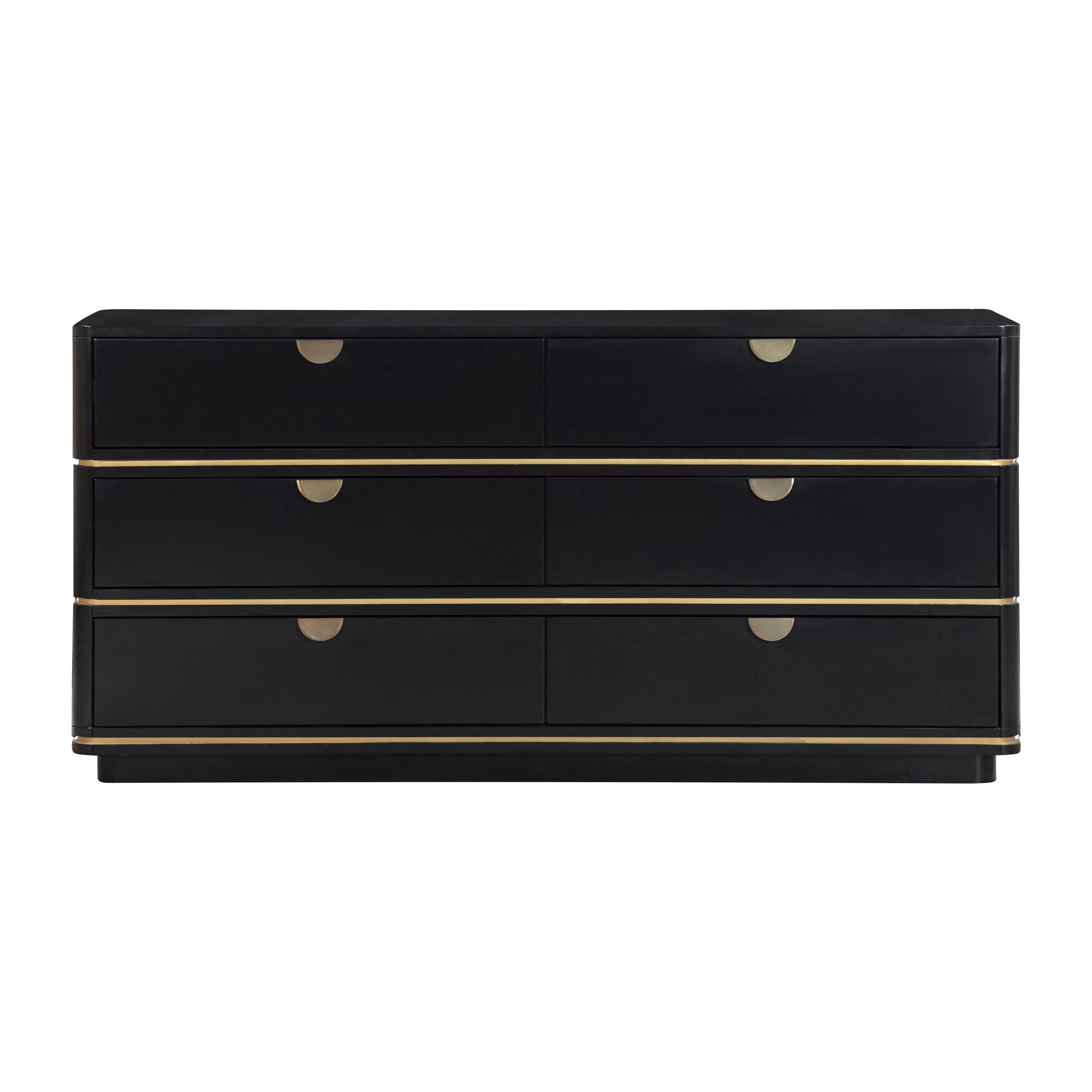 Julieta Black 6 Drawer Dresser TOV Furniture