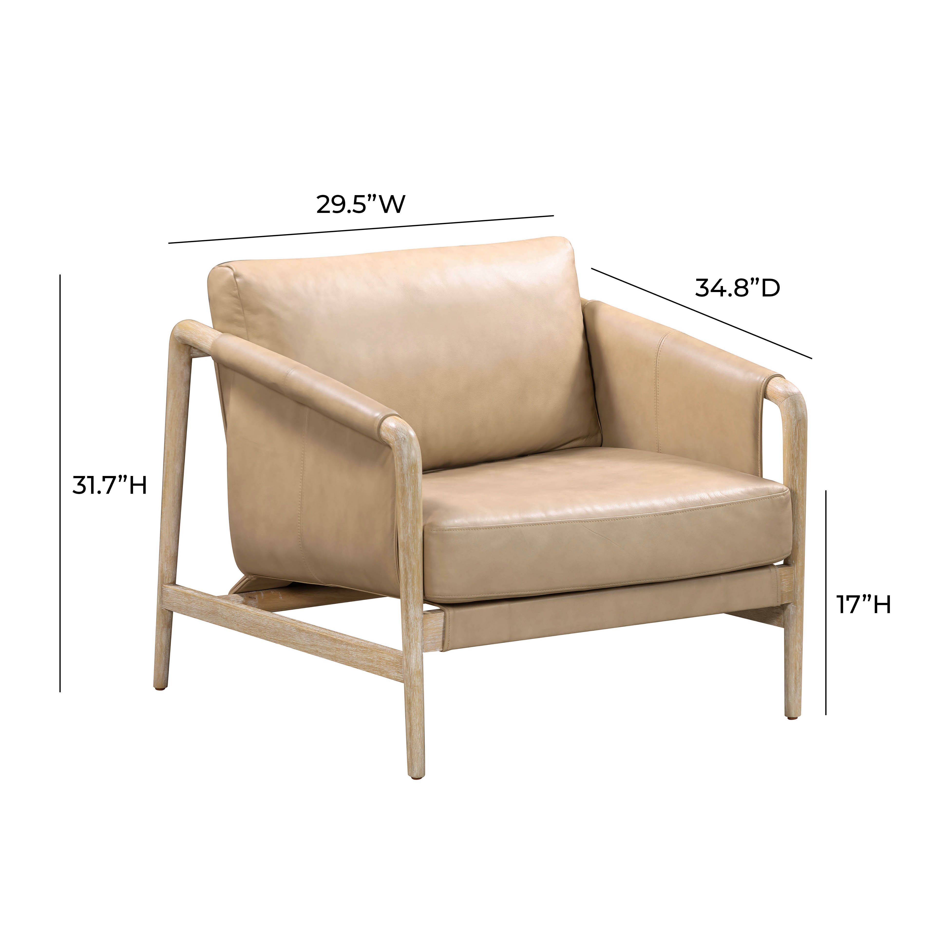 Chakka Tan Genuine Leather Accent Chair TOV Furniture