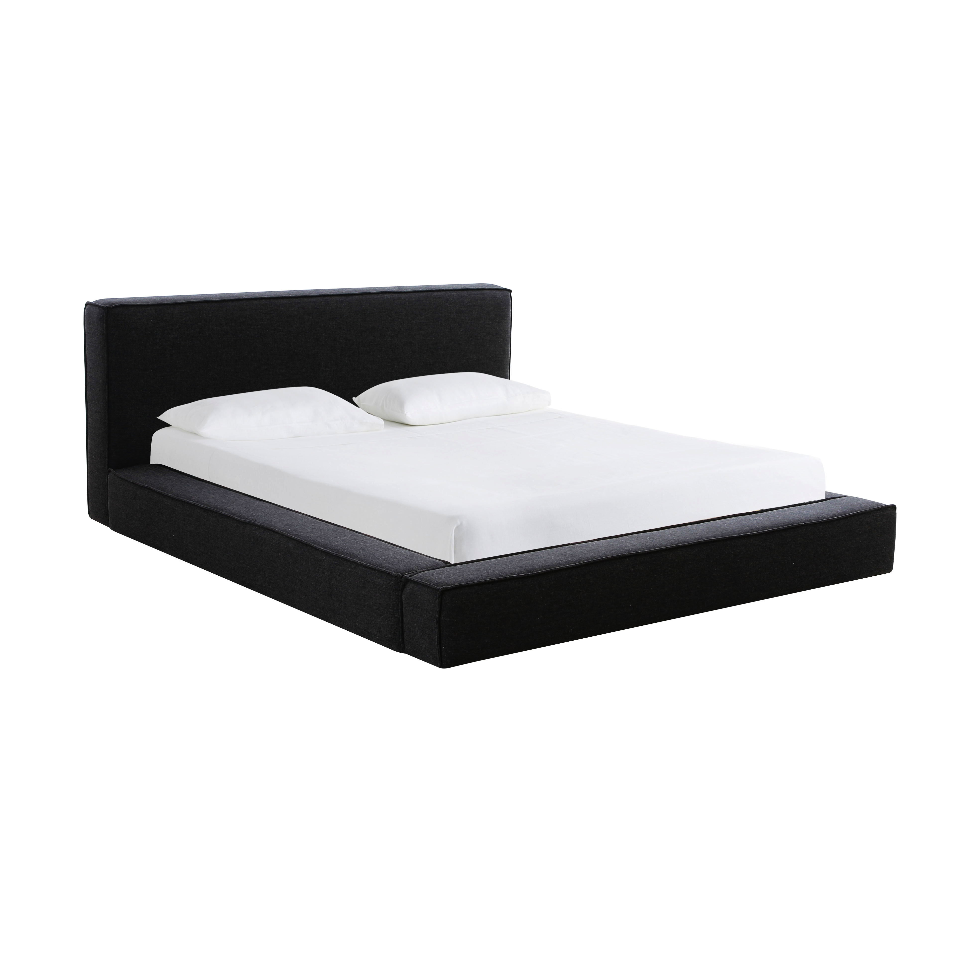Olafur Black Linen Queen Bed TOV Furniture