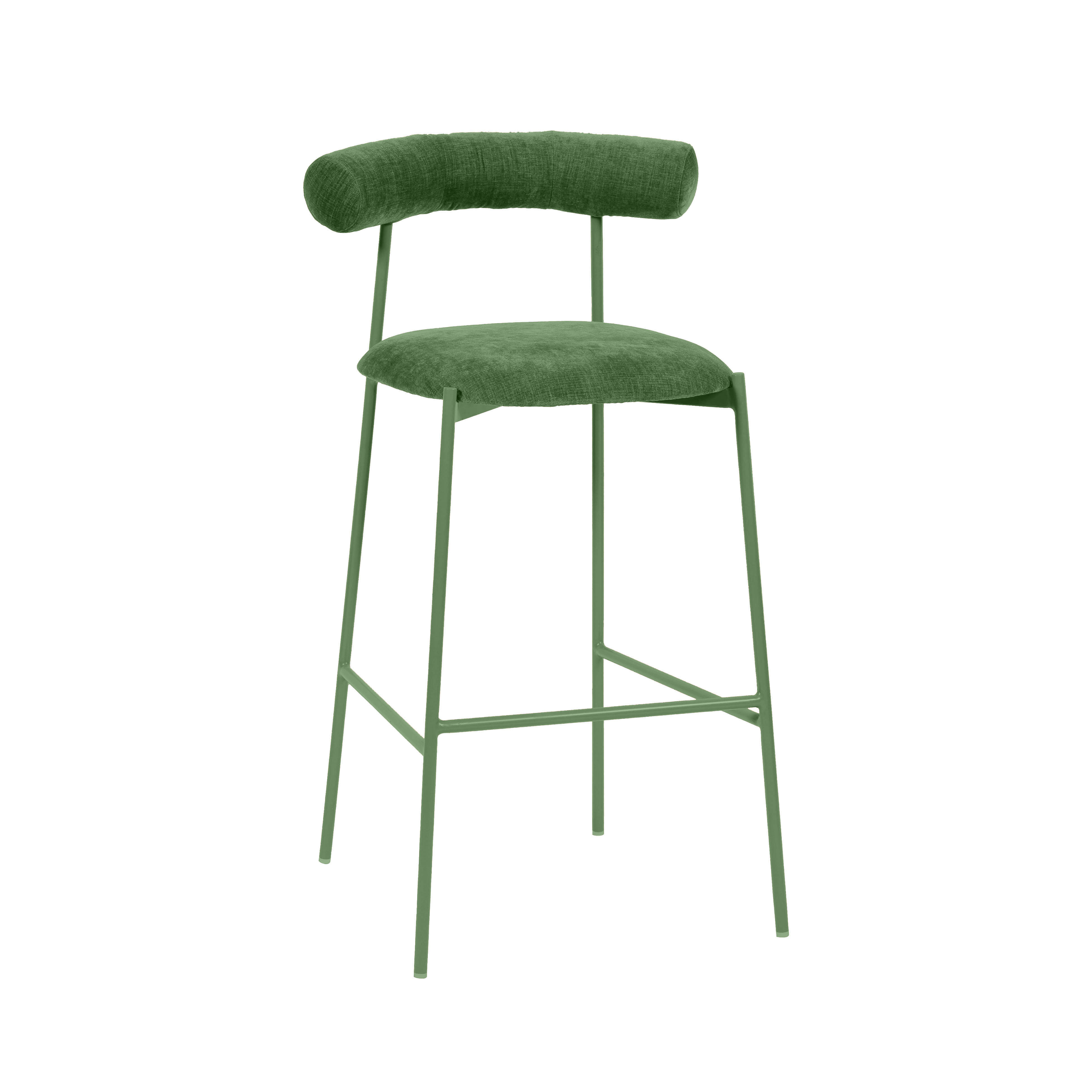 Liliana Forest Green Velvet Bar Stool TOV Furniture