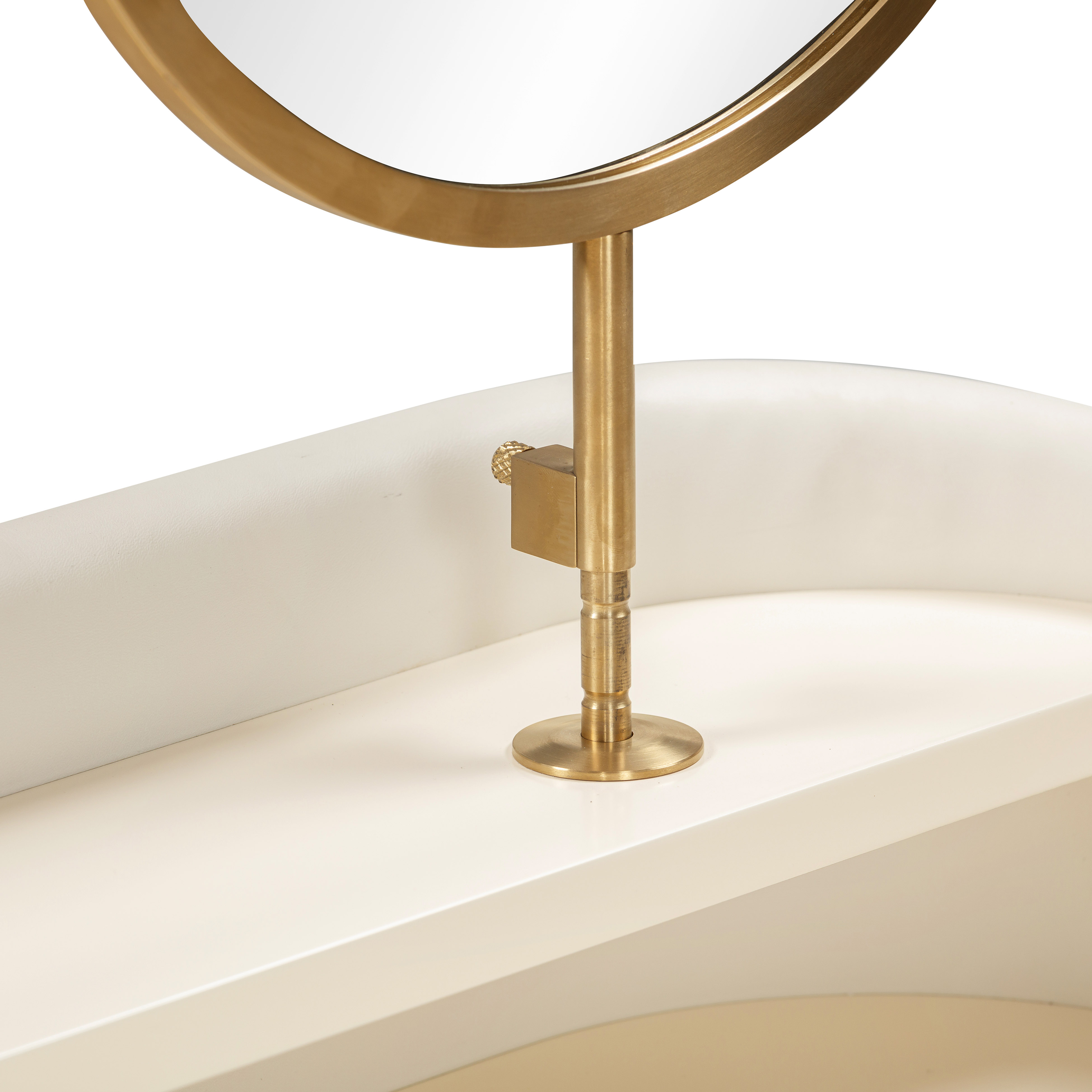 Penelope Cream Vegan Leather Wrapped Vanity Desk TOV Furniture