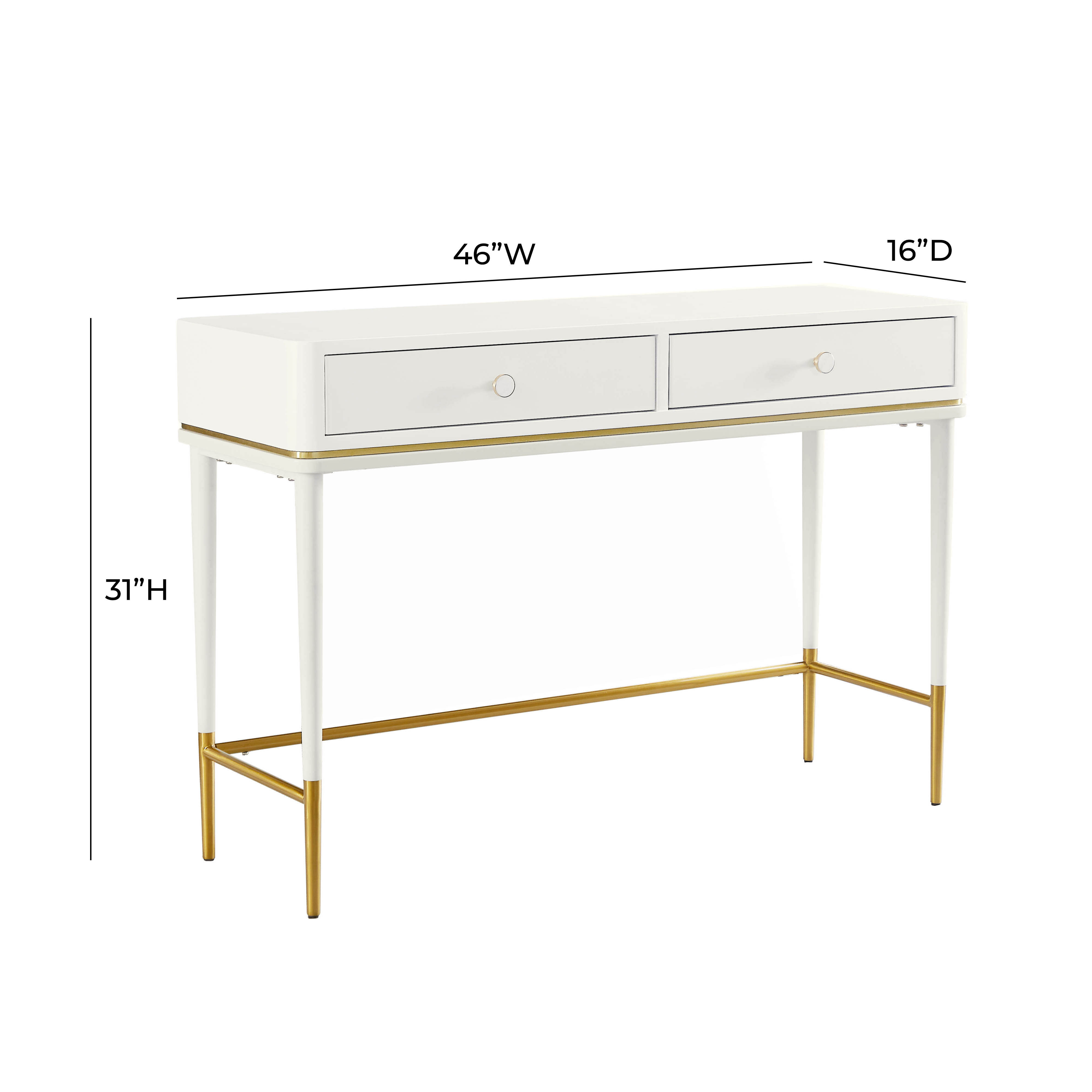 Mariah Two Drawer OffWhite Desk TOV Furniture